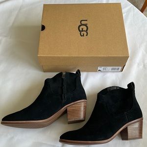 UGG Women’s Black Suede Kingsburg ankle boots size 9.5, WATERPROOF